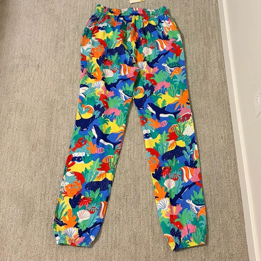 Boden Coral Reef Relaxed Jogger Pants - Size 14 - Picture 2 of 3